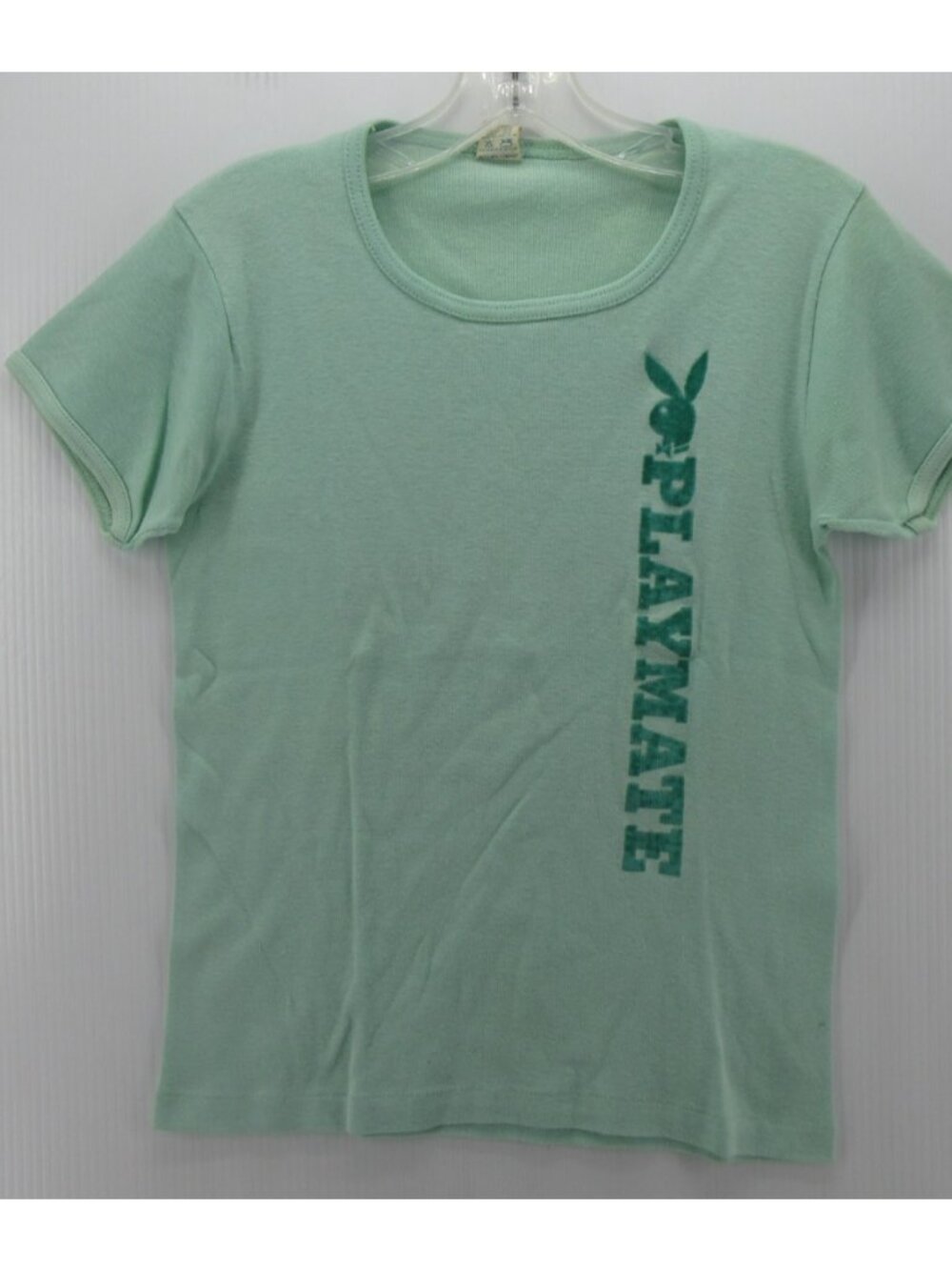 VGT Playboy Shirt Large 70s 80s Playmate Bunny Fitted Baby Tee *